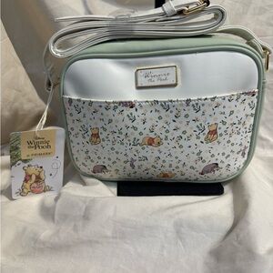 NWT Primark Winnie the Pooh Floral Crossbody Camera Bag - Mint & White
